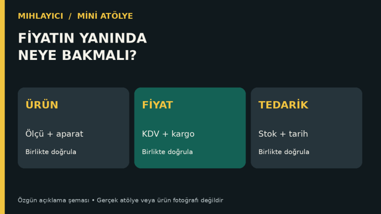 Fiyatı doğru karşılaştır için özgün açıklama şeması; gerçek atölye fotoğrafı değildir.